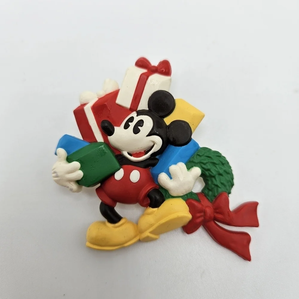 VINTAGE Disney Mickey Mouse Hallmark Christmas Large Brooch Pin 1990s